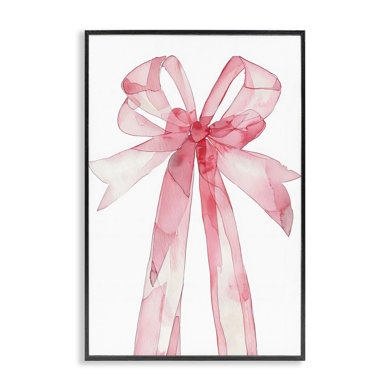 Stupell Industries Watercolor Pink Bow Illustration Framed Giclee, design by LSR Design Studio